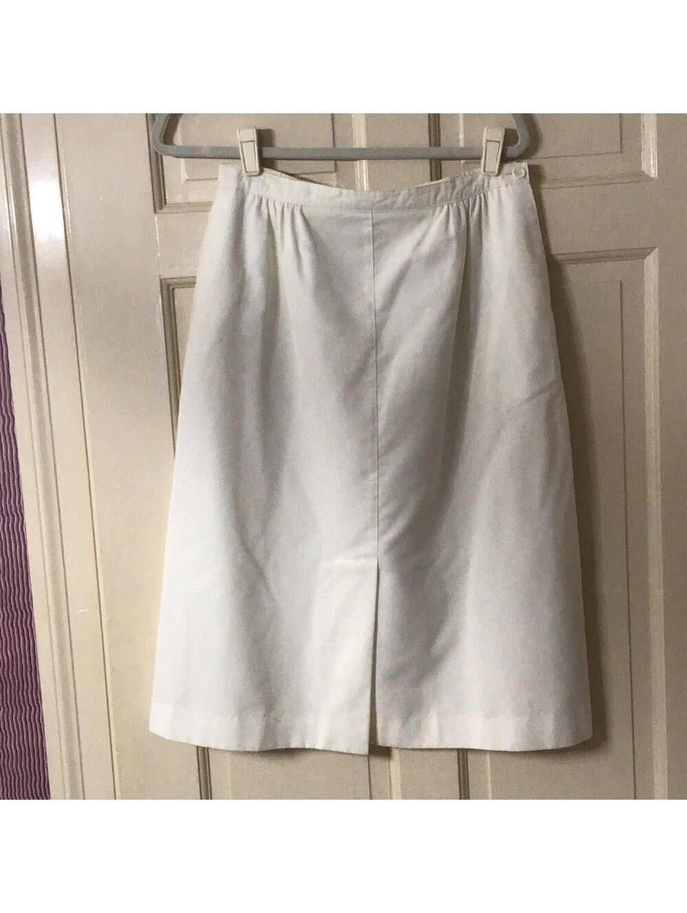 Vintage white Linen Look Skirt